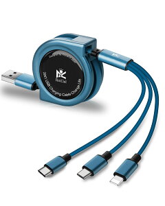 RoiCiel 3in1 USB[dP[u  CgjO USB Type-C }CN 3in1[dP[u 1{3 ʑ} o[Vu 3in1P[u Lightning Type C Micro USB 3A O䓯 [d\ 3in1 P[u iPhone ^