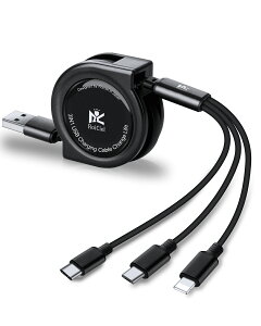 RoiCiel 3in1 USB[dP[u  CgjO USB Type-C }CN 3in1[dP[u 1{3 ʑ} o[Vu 3in1P[u Lightning Type C Micro USB 3A O䓯 [d\ 3in1 P[u iPhone ^