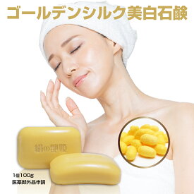 ROICOSMO 洗顔石鹸 シルク石鹸 石鹸 洗顔 洗顔フォーム 洗顔料 洗顔石鹸 固形 絹石鹸 せっけん 石けん 無添加 人間の肌と同じ18種類のアミノ酸と美容成分98％で洗顔する素肌のよろこび 医薬部外品申請『絹の艶姫 ゴールデンシルク美白石鹸 100g×1個』