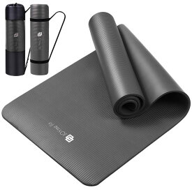 【4/15限定ポイント5倍】 【送料無料】ヨガマット 厚手 10mm 15mm 183cm×61cm×1cm 1.5cm 高密度素材 ケース ベルト付 ホットヨガ ピラティス ストレッチ ダイエット 筋トレ フィットネス 宅トレ 幅広 エクササイズ トレーニング 防音マット 人気 クッション おしゃれ