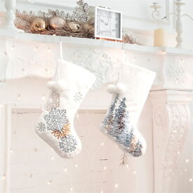 【2個セット】クリスマスブーツ クリスマス靴下 暖炉 北欧風 可愛い クリスマス飾り クリスマス サンタブーツ クリスマスソックス プレゼント袋 壁掛け 玄関飾り