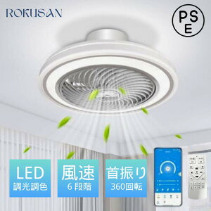 シーリングファンライト 首振り 6畳 8畳 10畳 調光調色 扇風機 LED天井ライト ファン付きシーリングライト 照明器具 省エネ 正逆回転切り替え 静音 節電 DCモーター 6階段風量調整 寝室 空気循