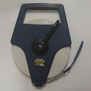 100mメジャー エスロン巻尺(メジャー)ハヤマキタイプ 100m No.12100-HRW(No.12100HRW) 早巻き リール 測定機器 ファイバーテープ 両面目盛付き