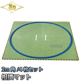 【松勘】相撲用土俵マット ユニットすもうマット 2m角 1000×1000×厚さ15mm×4枚セット 18-1868 室内用相撲マット MATSUKAN