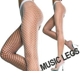 MusicLegs(ミュージックレッグ)ブラック×ホワイト2トーンカラー ダイヤモンドネットストッキング/網タイツ 90301 ダンス衣装 ダンサー 黒 白 コスチューム コスプレ 配色 ステージ パーティー 発表会 ピエロ A112 【メール便OK】