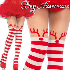 Leg Avenue(レッグアベニュー)赤鼻のトナカイストッキング/タイツ ML7945 コスプレ サンタクロース 赤 レッド スノー ステージ衣装 発表会 仮装 レディース 大きいサイズ クラブウェア GOGOダンサー ダンス衣装 クリスマス サンタコスチューム A456
