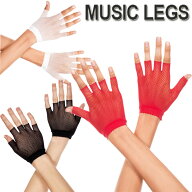【メール便2点まで270円】MusicLegs(ミュージックレッグ)フィンガーレスフィッシュネット ショートグロー…