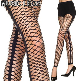 MusicLegs(ミュージックレッグス)ダイアモンドネット サイドシームレギンスタイツ/ストッキング ML35242 黒 ブラック スパッツ パーティー ダンス衣装 レディース 発表会 ステージ衣装 A911