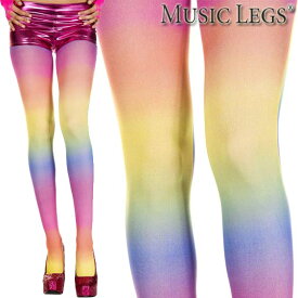 MusicLegs(ミュージックレッグス)レインボーオペークタイツ/ストッキング ML37007 派手 カラフル ダンス パーティー 衣装 ダンサー 舞台 コスプレ マルチカラー ヒップホップ ジャズダンス コスチューム A247 【メール便OK】