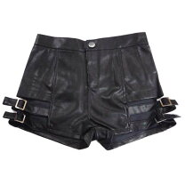 楽天市場】ショートパンツ レザー 黒の通販