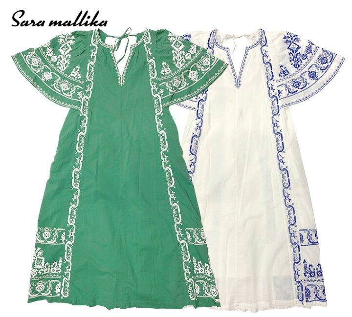 楽天市場】Sara mallika サラマリカ COTTON EMBROIDERY BACKOPEN DRESS  