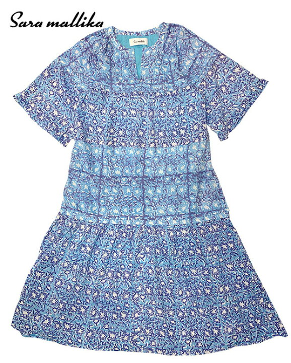 楽天市場】Sara mallika サラマリカ COTTON BLOCK FLOWER PRINT FRILL 