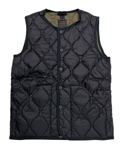 TAION �̉�/�^�C�I���@MILITARY SOFT SHELL CREW NECK DOWN VEST�@�~���^���[ �\�t�g�V�F�� �N���[�l�b�N �_�E���x�X�g�@���j�Z�b�N�X�@�j�����p�@2�F�iBLACK/D.CHOCO�j2026�N���f��