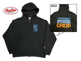 PORKCHOP GARAGE SUPPLY ポークチョップ ガレージサプライ　O.P.SQUARE ZIP UP HOODIE　 OPスクエア　フルジップ　パーカー　BLACK　ブラック