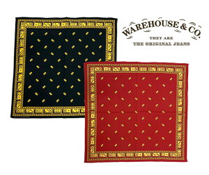 WAREHOUSE�@�E�G�A�n�E�X�@Lot 5241 BANDANA �h�~�m���@(DOMINO)�@�o���_�i�@2�F�iBLACK/RED�j