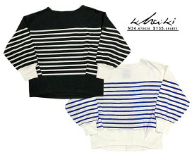 kha:ki カーキ　HEM TUCK BASQUE SHIRTS ヘム タック バスク シャツ　2色(BLACK×WHITE/WHITE×BLUE)　サイズ1　COTON100%　2024SS