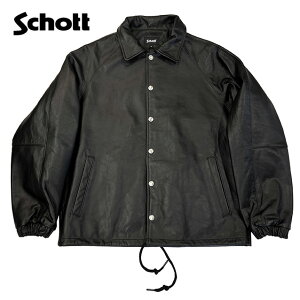 SCHOTT �V���b�g�@LEATHER COACH JACKET�@���U�[�R�[�`�W���P�b�g�@782-5950054�@BLACK�@�u���b�N�@2025�N���f���@MENS�@�����Y