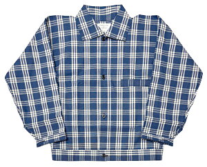 WAREHOUSE EGAnEX@Lot 2231@1900fS INDIGO BLUE and WHITE CHECK BLOUSE CfBSu[ Ah zCg`FbN uEX@CfBSn