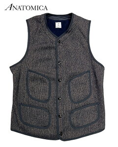 ANATOMICA Aig~J@BB VEST FACE BROWN'S BEACH VEST@uEY r[` xXg@580:SALT & PEPPER@2025FW