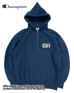 Champion �`�����s�I���@REVERSE WEAVE HALF ZIP HOODED SWEAT SHIRTS ���o�[�X�E�B�[�u �n�[�t�W�b�v �t�[�f�B�b�h �X�E�F�b�g �V���c�@370:�l�C�r�[�@C3-A119�@USAFA�@2025FW�@���{��