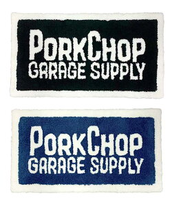 PORKCHOP GARAGE SUPPLY �|�[�N�`���b�v �K���[�W�T�v���C�@SQUARE RUG MAT �X�N�G�A ���O �}�b�g�@2�F�iBLACK/NAVY�j