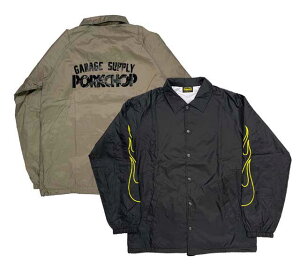 PORKCHOP GARAGE SUPPLY |[N`bv K[W TvC@BLOCK STENCIL COACH JACKET ubN XeV R[`WPbg@2F(BLACK/KHAKI)