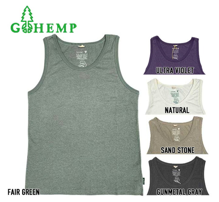 楽天市場】GOHEMP ゴーヘンプ FINE DAY TANK TOP タンクトップ 