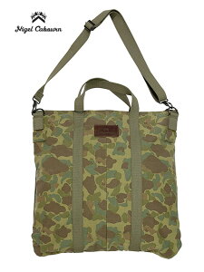 Nigel Cabourn �i�C�W�F���E�P�[�{���@HELMET BAG DUCK HUNTER CAMO�@�w�����b�g�o�b�O �_�b�N�n���^�[�J���@���ʁ@MADE IN JAPAN