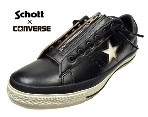 Schott × CONVERSE �V���b�g×�R���o�[�X �@ONE STAR Z / Schott�@ �����X�^�[ BLACK/WHITE �u���b�N/�z���C�g�@1AD062�@�X�j�[�J�[