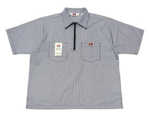 BEN DAVIS �x���f�C�r�X�@C-26580025�@ZIP S/S SHIRT�@�W�b�v ���� �V���c�@3�F(BLACK/NAVY/O.BLUE)�@����Men's �����Y