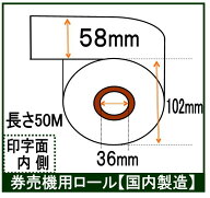 グローリー VT-S20対応卓上式小型券売機 ロール紙 12巻入り幅58mm 長さ50M 汎用 glory 券職人 レジロール…