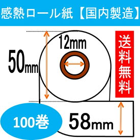 シチズン・システムズ CT-P290対応 サーマルプリンター用 ロール紙100巻入り 幅58mm 汎用品 感熱ロール サーマル キッチンプリンター レシート チケット レジロール専門店