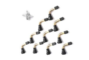 L型 エアバルブ PVR50 10個セット マルチ工具付 90度 タイヤバルブ チューブレスバルブ バイク 交換 修理 メンテナンス 【送料無料】mak-h09