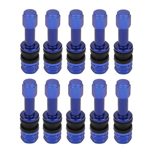 汎用 アルミ エアバルブ TR43E 10個セット【 ツバ径14 全長45mm ブルー 】タイヤバルブ インサイドバルブ バルブキャップ 【送料無料】mak-k55