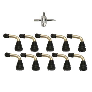 L型 エアバルブ PVR60 10個セット マルチ工具付 90度 タイヤバルブ チューブレスバルブ バイク 交換 修理 メンテナンス 【送料無料】mak-k63