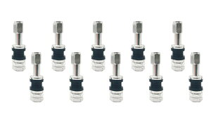 汎用 アルミ エアバルブ TR43E 10個セット【 ツバ径14 全長45mm シルバー 】タイヤバルブ インサイドバルブ バルブキャップ 【送料無料】mak-e30