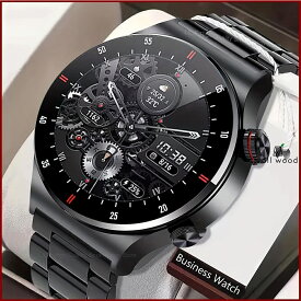 【2種バンド付き コンパス搭載】ビジネススマートウォッチ 日本製センサー 通話ができる 健康管理 万歩計 睡眠管理 LINE通知 腕時計 歩数計 防水 GPS メンズ レディース Android対応 iPhone対応 人気 プレゼント ギフト