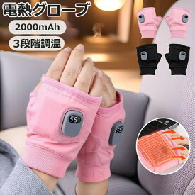 電熱グローブ 電熱手袋 バイク用 ヒーター手袋 滑り止め 指なし 防寒 メンズ手袋 発熱 撥水 防風 3段階調温 即暖 省エネ 裏起毛 スマホ操作 男女兼用 2025新作 父の日 母の日 プレゼント
