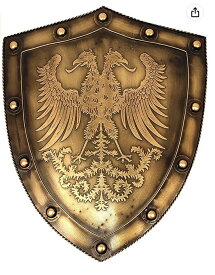 中世 神聖ローマ帝国の盾（楯） ディスプレイ・シールド壁装飾 高さ 約61cm　ゴシック調（輸入品