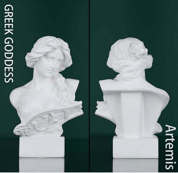 ギリシャ神話 月の女神アルテミス胸像置物 スケッチ練習彫像、美学彫刻、リビングルーム、ベッドルーム（輸入品 アート・美術品・骨董品・民芸品 