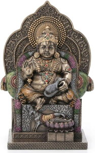 ヒンズー教 富貴神 クベラ(クーベラ神) クベラ クベール クベラン 世界の守護者ブロンズ風仕上げ像 彫像