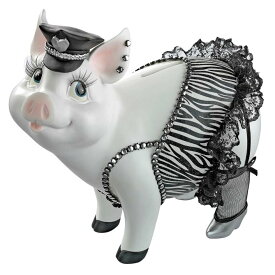 可愛い、パトロールする警官豚（ブタ）彫像 彫刻オブジェ 置物オーナメント 贈り物 プレゼント （輸入品