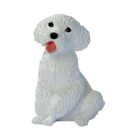 白ミニチュア・プードルの子犬彫刻 彫像 フランス ブリーダー ペットショップ リビング プレゼント 贈り物（輸入品