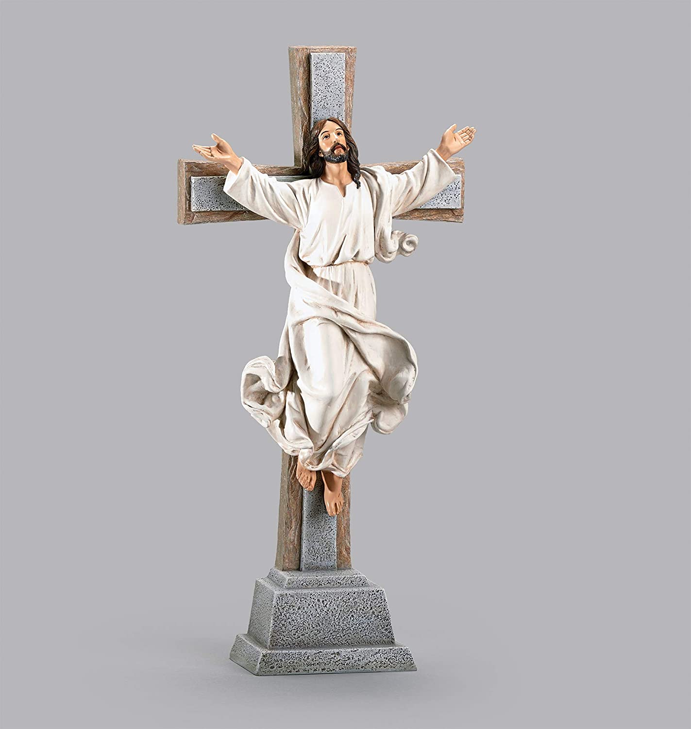 高さ 約36cm 復活するキリストの十字架彫像、クラフトマンシップ彫刻