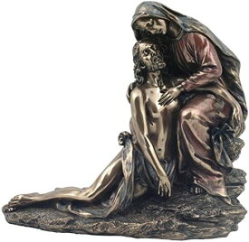 崇高な高さ約23cm ミケランジェロ作のピエタ彫像置物 ブロンズ風彫刻/カトリック教会(輸入品