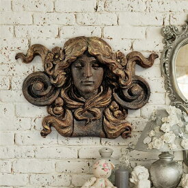 アール ヌーボー様式 女性の顔マスカロン 建築壁装飾彫像 壁彫刻 エントランス 玄関 贈り物(輸入品