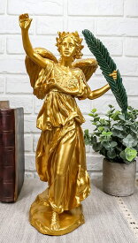 セール！即納！アウグストゥス・セント・ゴーデン作 翼のある勝利の女神彫像 高さ 約30cmゴールド仕上げ装飾フィギュア(輸入品