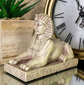 古代エジプトの守護者 スフィンクスの置物 ライオン装飾 砂粘土風仕上げ彫像 装飾彫刻(輸入品