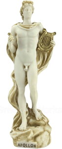 竪琴を持った、アポロ神 古代ギリシャ ローマ音楽の神 大理石風彫像 彫刻 装飾彫刻 誕生日祝い贈り物(輸入品