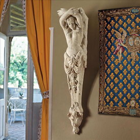 ピラスター壁掛けレリーフ彫刻 アンティーク風柱壁飾り 高さ 約150cm洋風建築インテリア 古典オブジェ屋内外 洋風装飾（輸入品